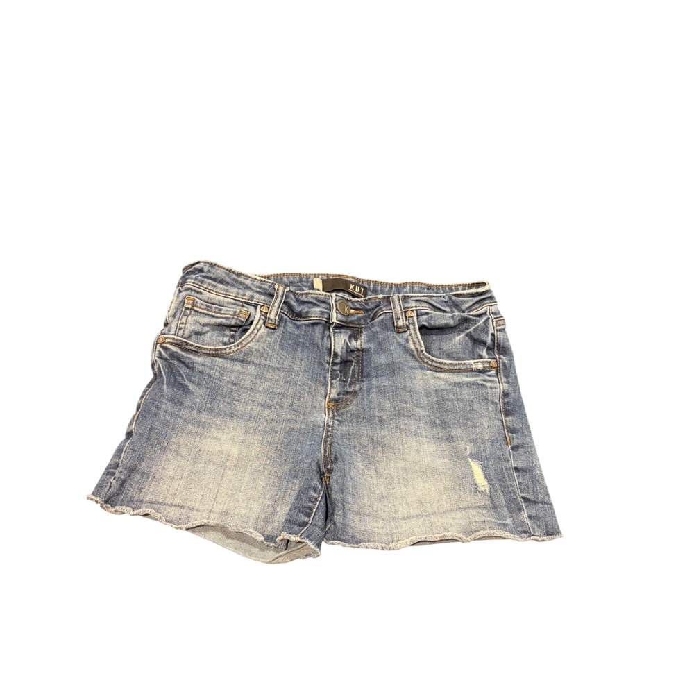 Kut from the Kloth Gidget Fray Short Denim Cut Off Jean Shorts Blue Sz 4